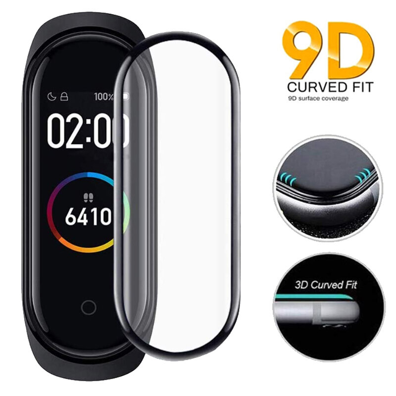 9D Full Screen Protector for Xiaomi band 6 7 8 film strap Mi band Smart Watch Miband Soft Protective Glass xiaomi band 4 5 Film