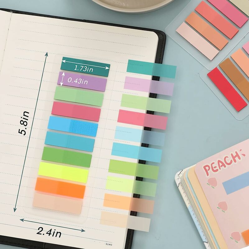 2800 Sheets Transparent Sticky Notes Self-Adhesive Annotation Books Notepad BookmarksTabs Memo Pad Index Stationery
