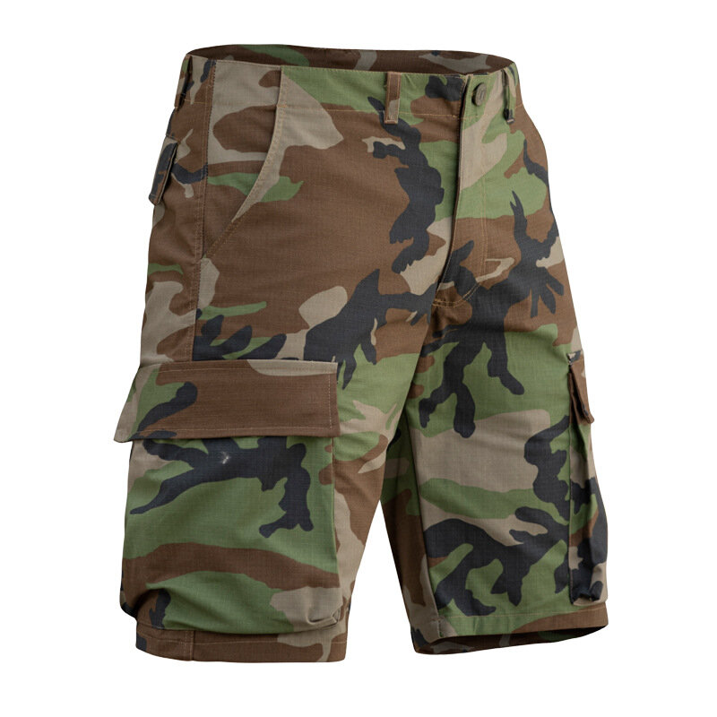 Pantalones cortos tácticos de camuflaje para hombre, pantalones cortos impermeables mejorados con múltiples bolsillos, para caza al aire libre, pesca, Militar