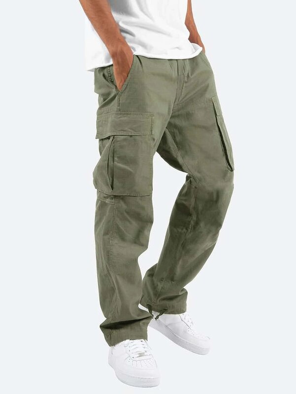 Брюки-карго мужские хлопковые, штаны для работы, повседневные брюки из смеси хлопка, с большими карманами, одежда для работы, весна, 32-44