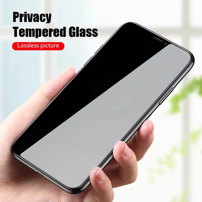 Kaca Tempered Anti mata-mata untuk iPhone 15 14 13 12 Mini 11 Pro XS Max XR X 8 7 Plus SE 2022 2020 pelindung layar kaca Privasi