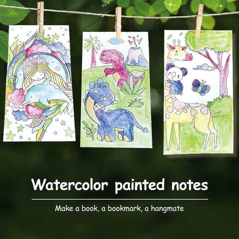 Watercolor Painting Book for Kids Portable Watercolor Painting Book Set for Kids 20 Scenes 6 Pigment for Toddlers for Kids