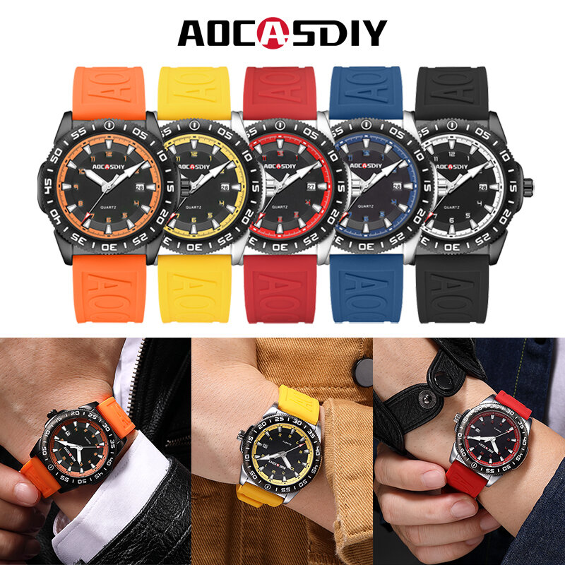 Impermeável Quartz Watch for Men, Profissão Relógio de pulso, Cronógrafo Relógio, Alta Qualidade, Sport Design, Endurance