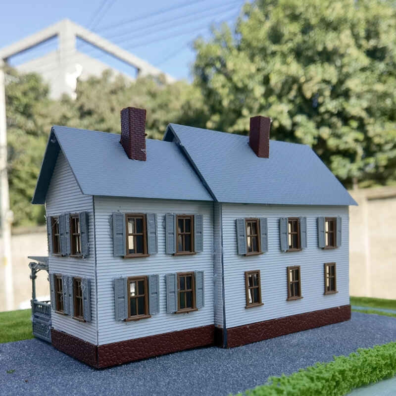 Kit Casa de Habitação Modelo para Layout Ferroviário, Compras e Supermercado, Estilo Europeu e Americano, Modelo de Construção, Escala 1:87