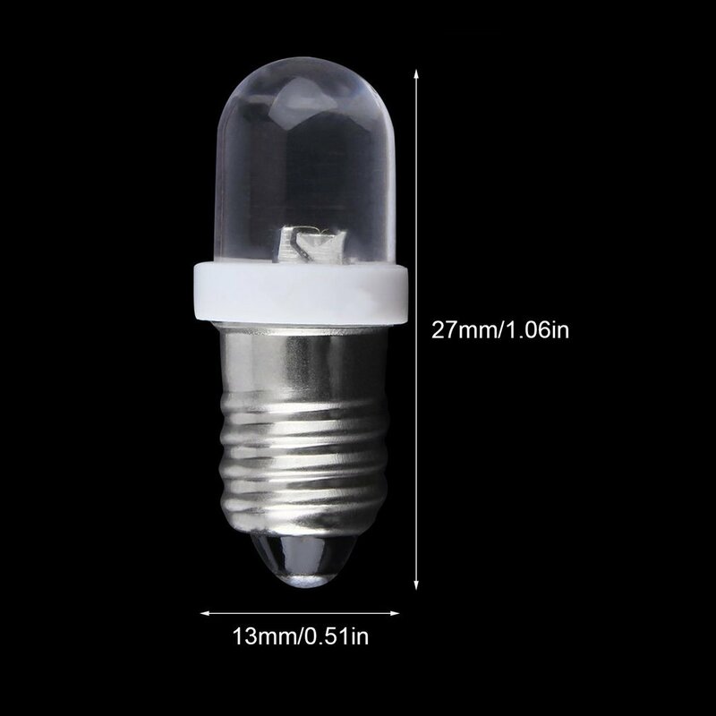Hot Sale Screw Bulb 30mA Low Power Consumption E10 Socket LED Screw Base Indicator Bulb Cold White 24V DC Operating Voltage