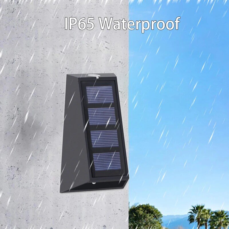 Solar Led Verlichting Outdoor Fence Waterdicht Wandlampen 7 Kleuren Veranderen Voor Tuin Achtertuin Patio Yard Decor Solar Deck Lamp