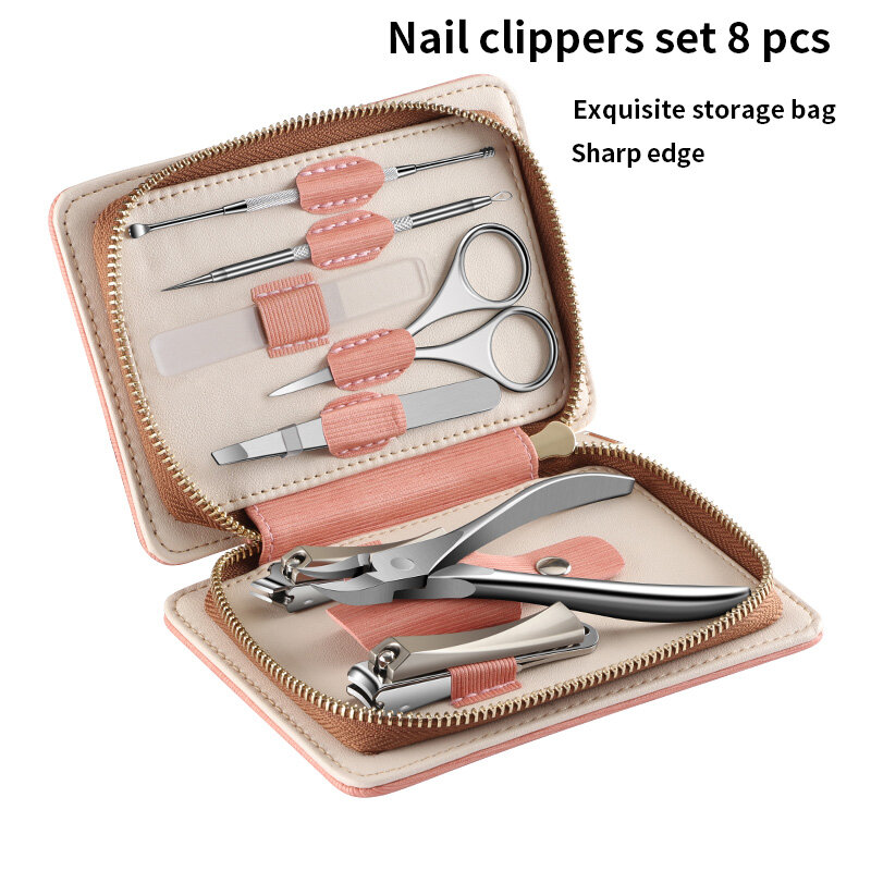 Manicure set tools professional manicure pedicure set nail clippers set 8-pcs tools