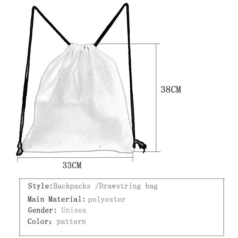 Black Gold  A-Z Alphabet Drawstring Bag Unisex Sport Gym Backpack Light Firm Minimalism Flower Wholesale Customize Polyester