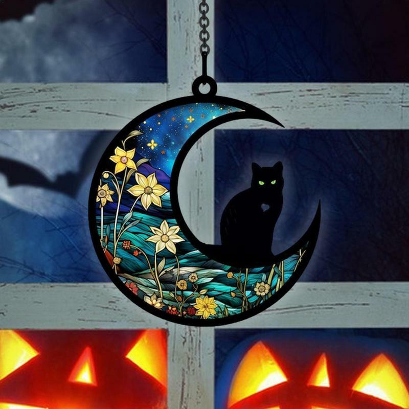 Atrapamoscas de Sol para gato, Luna, regalos conmemorativos para pérdida de mascotas, regalo de pasión, Gato Negro, decoración de Halloween para el hogar y el jardín