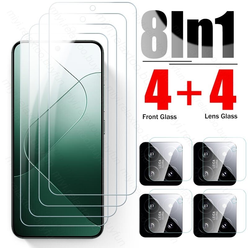Защитное стекло для камеры Xiaomi 14, зеркальное стекло 8 в 1, Xiaomi14 Xiami Xaomi Xiomi Mi14 Mi 14, защита экрана из закаленного стекла