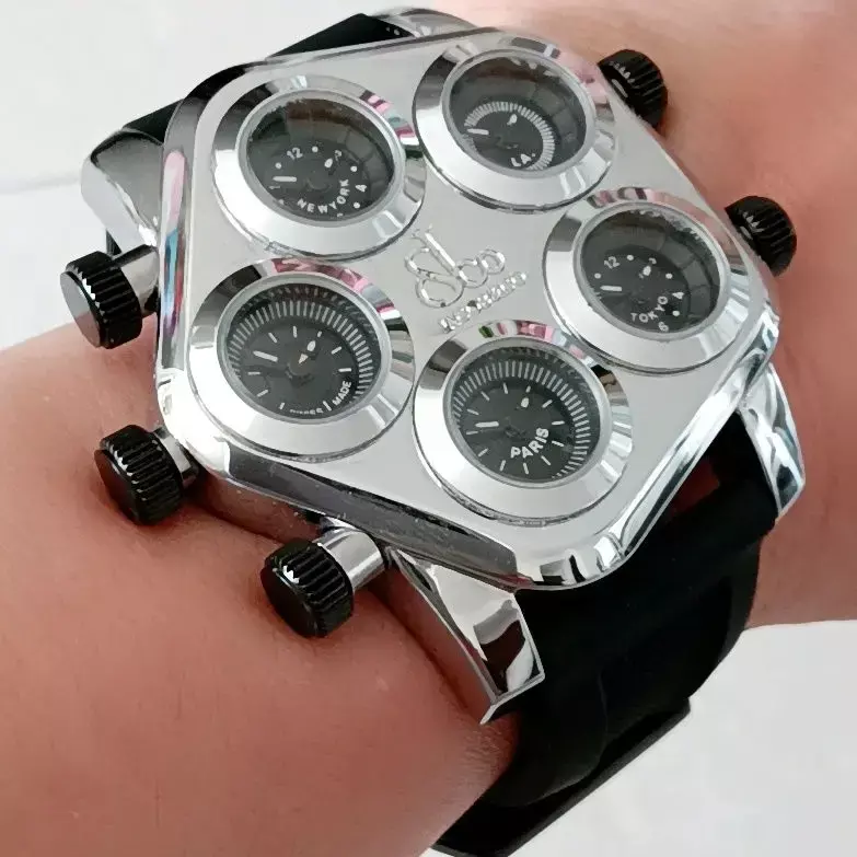 Tsjechische Luipaard Siliconen Band Multi-Beweging Quartz Paar Internet Celebrity Knap Horloge Trendy Mode Paar Horloge