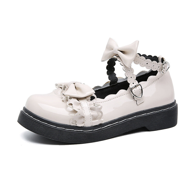 여성 로리타 신발 일본 JK 유니폼 신발 레트로 영국 대학 스타일 여성 학생 사랑스러운 라운드 발가락 플랫 Shoes34-40
