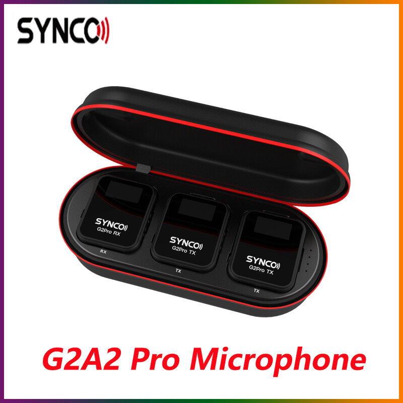 SYNCO G2A1 Pro G2A2 Pro 2.4G bezprzewodowa mikrofon krawatowy do kamery Smartphone Vlogging Streaming kamery YouTube