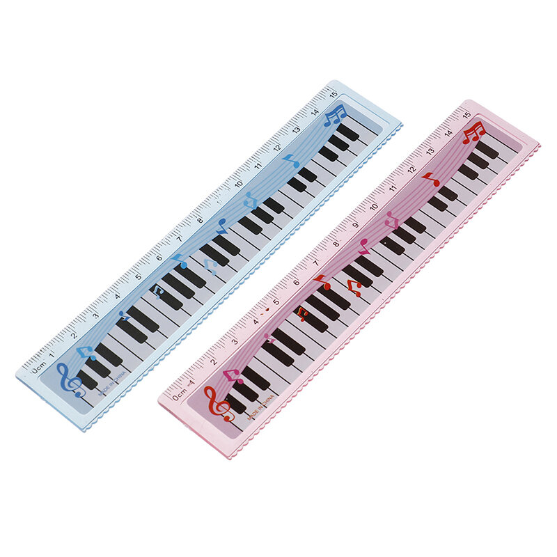 Ruler bookmarks School Student Ruler gift ruler color random 1pc Creative 15cm Cute Cartoon Piano Musical Note