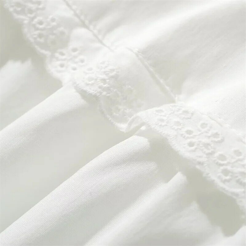 KEYANKETIAN 2024 New Launch Lace Patchwork Bow ornament Elastic Waist Slip Dress Women Sweet White Slim Tiered A-line Mini Dress