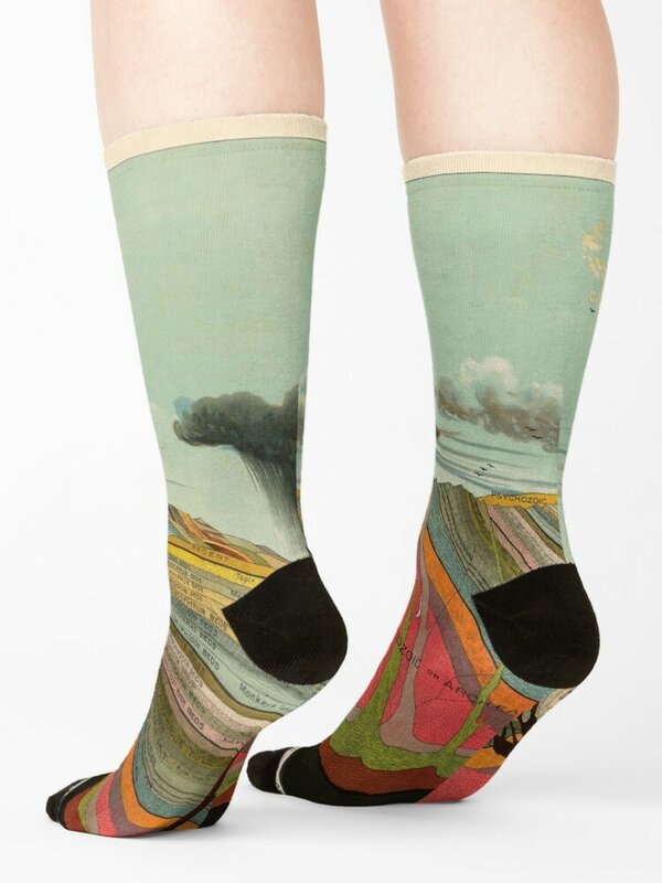 Vintage geologis Chart 1893 kaus kaki kustom olahraga dan santai baru kaus kaki hangat musim dingin perempuan pria