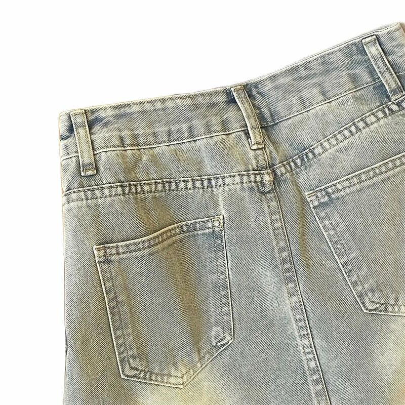 Rosen druck Jeans rock Vintage Diamanten Mode hohe Taille A-Linie Mini weibliche Freizeit mode All-Match Röcke Frauen Kleidung