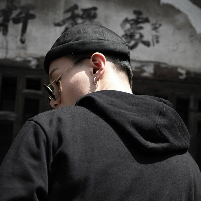 Street Windproof Warm Cool Hip-Hop Fashion Korean Style Beanies Women Skullcap Man Hat Solid Color