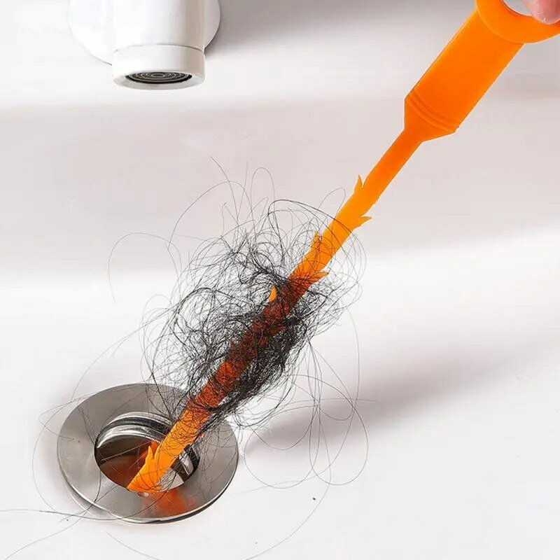 Cozinha pia limpeza gancho, esgoto dragagem primavera, ferramenta de remoção de cabelo tubulação, dreno limpadores, 47,5 cm, 3pcs