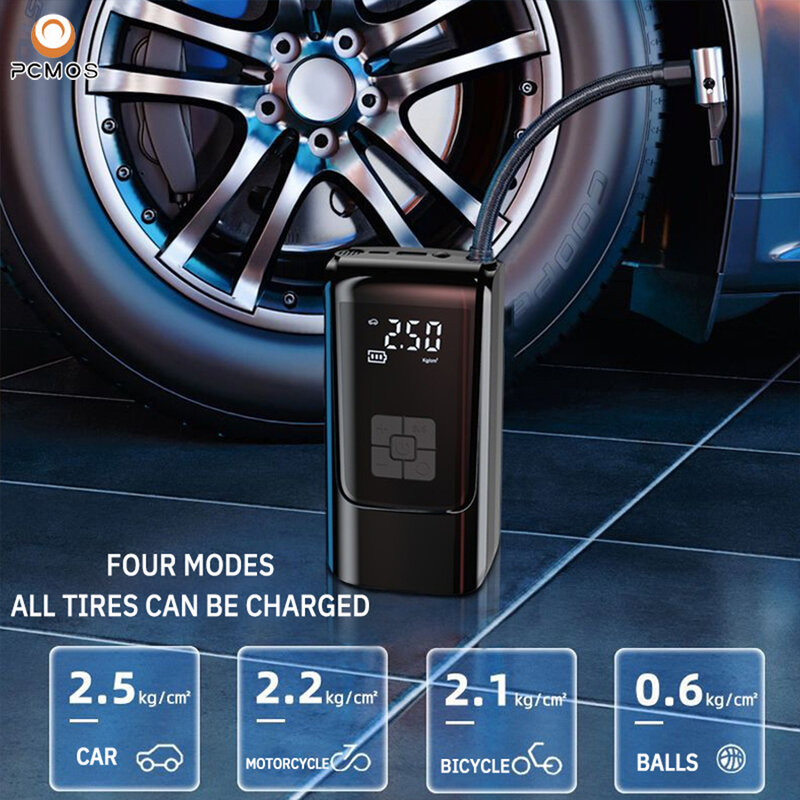 1 Set pompa di gonfiaggio montata su auto Display digitale Wireless rilevamento accurato pressione dei pneumatici preimpostata gonfiaggio dei pneumatici a basso rumore