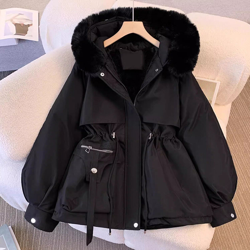 2023 new Autumn Winter Women Cotton Jacket Casual Hooded Long sleeved Coat Fashion Thicken Warm Overcoat