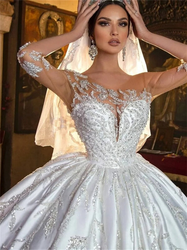 Charmantes rücken freies Brautkleid 2024 elegantes Perlen hochzeits kleid romantisches A-Linie boden langes Kleid vestidos de novia