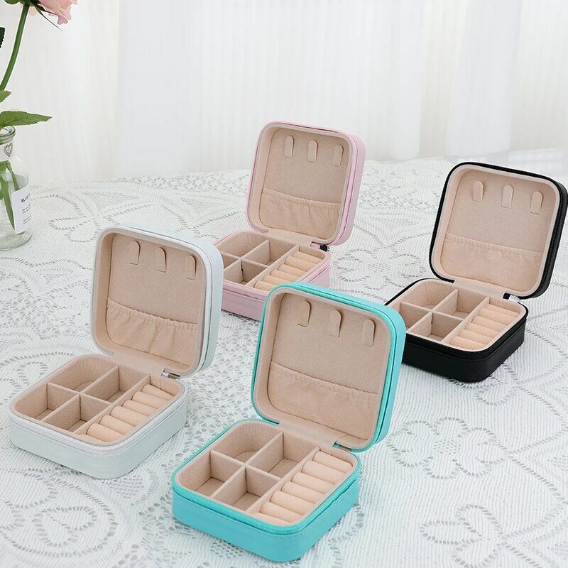 Portable Travel Display Jewelry Case Boxes Storage Earring Ring Display Organizer Box