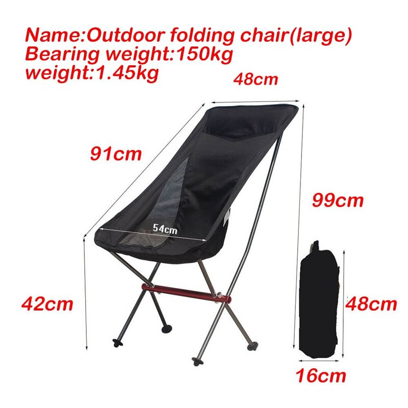 Camping Pêche Chaise Pliante Chaise Longue pour Détente Touristique Plage Chaise Pliable Loisirs Voyage Meubles Pique-Nique