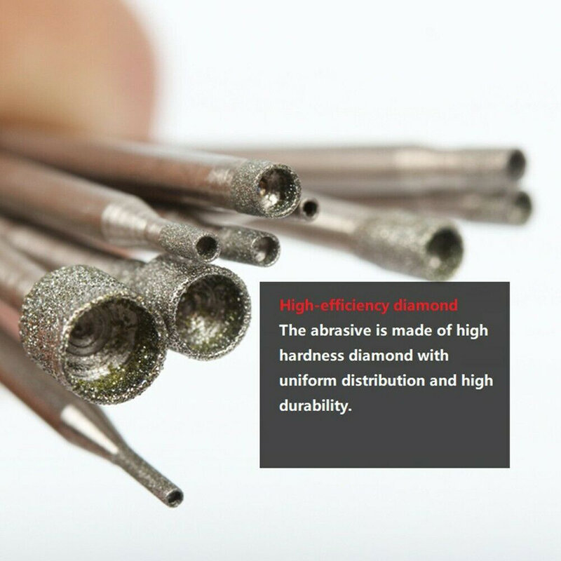 10 pezzi diamantati fresa Core Bits testa di molatura 0.8-5mm con utensile rotante con gambo da 2.35mm per accessori per smerigliatrice elettrica