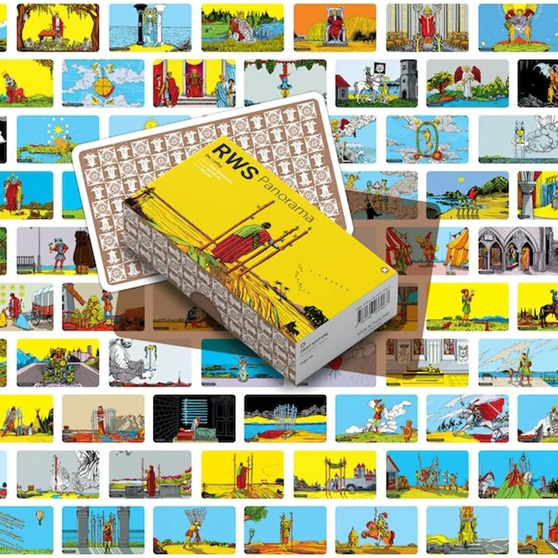 Tarjetas de Tarot RWS Panorama de 7x12cm, tarjetas doradas Edges78 piezas con lente gran angular que te muestra una nueva perspectiva de RWS