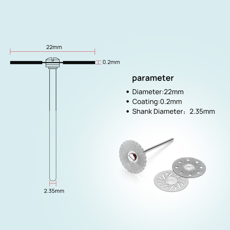Disco de Diamante Dental de 5 piezas, herramienta de corte de grano de doble cara ultrafino de 0,20mm, grosor de laboratorio Dental C19/220, 11 tamaños
