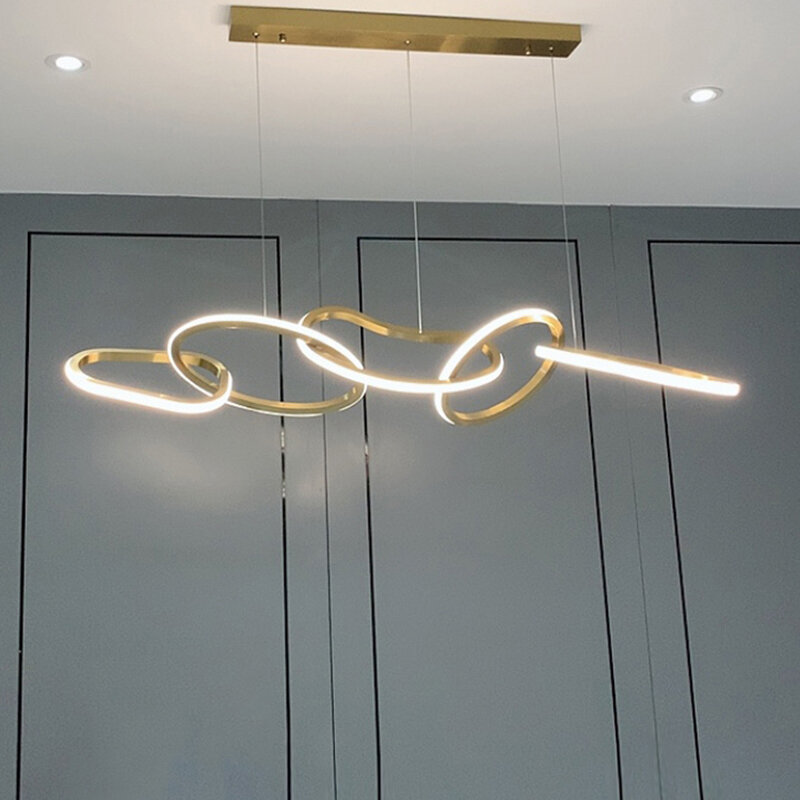 Modern circular LED chandeliers for restaurant and kitchen lighting Lustre Decor chandeliers for indoor bar hanging fixtures