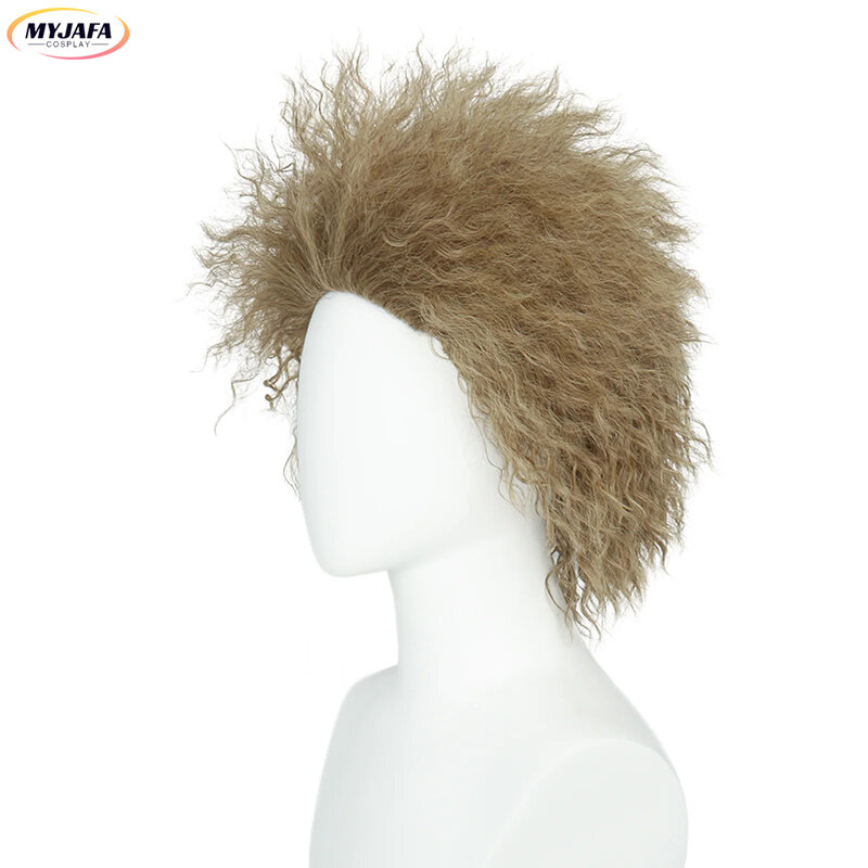 Высококачественный парик для косплея жука, короткие пушистые зеленоватые грязные светлые термостойкие синтетические волосы, искусственные волосы, головной убор