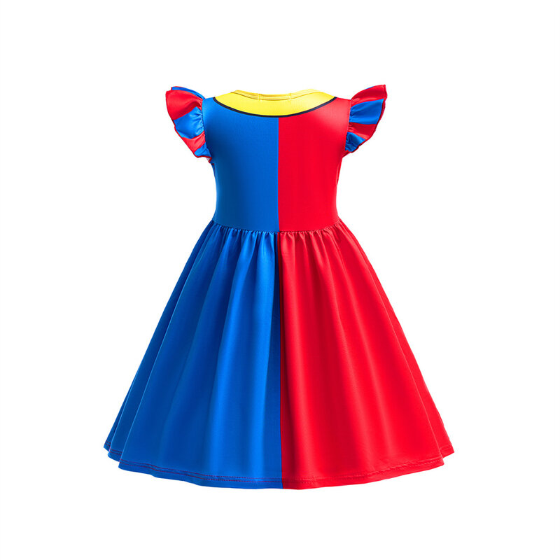 Детское платье для косплея, цифровой цирковый костюм для девочек, одежда клоуна Pomni, с 3D рисунком, для Хэллоуина, карнавала, детской тематики, для выступления на сцене