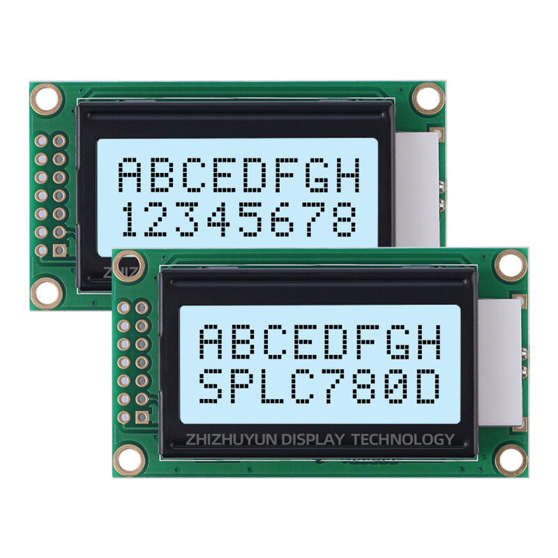 จุดสินค้า0802B-2ฟิล์มสีเทา STN หน้าจอ LCD ข้อความสีน้ำเงินโมดูล14PIN 0802 8X2ตัวอักษร14pin หน้าจอ LCD