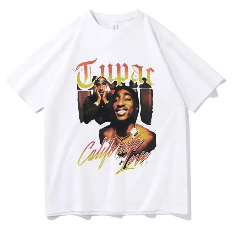 Rared Tupac 2PAC-T-Shirt Hip Hop pour Homme, Streetwear, Décontracté, Harajuku, en Coton, Y2K