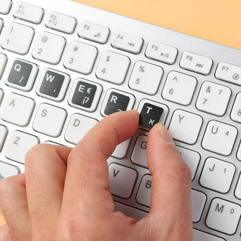 Наклейки на клавиатуру иврит, износостойкая наклейка на клавиатуру с алфавитом для ноутбука и настольного компьютера