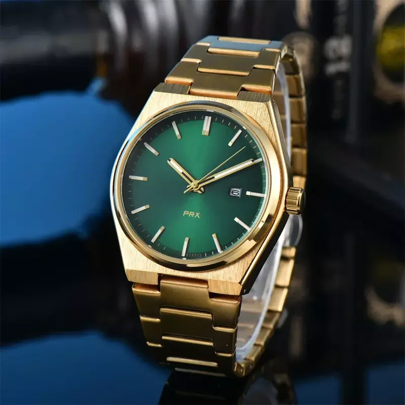 남성용 쿼츠 PRX 크로노그래프 하이 퀄리티 비즈니스 손목시계, 자동 날짜 다이얼 시계, 럭셔리 브랜드