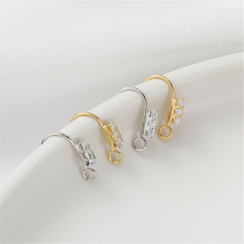 Orecchini di diamanti intarsiati in oro 14K con orecchini di perline orecchini fatti a mano accessori materiali E033