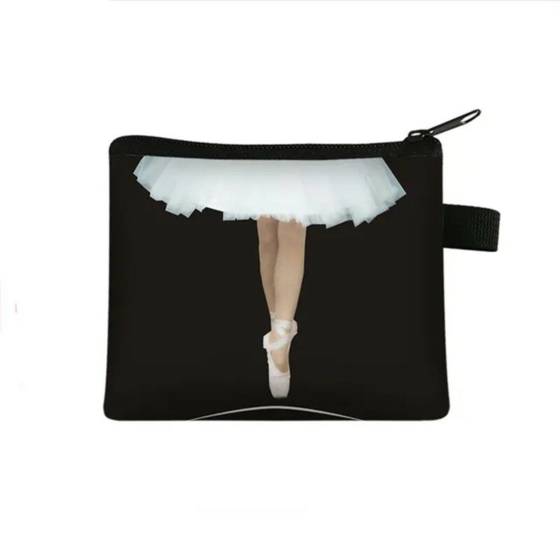Porte-monnaie imprimé séparés euse de ballet élégante pour femme, sac de rouge à lèvres, pocommuniste pour cartes de crédit, mini portefeuille mignon, portefeuille cadeau pour femme, mode