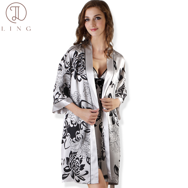 Pijama cetim de seda Ling para mulheres, pijamas sensuais, loungewear, vestidos de lounge, conjunto 2 peças