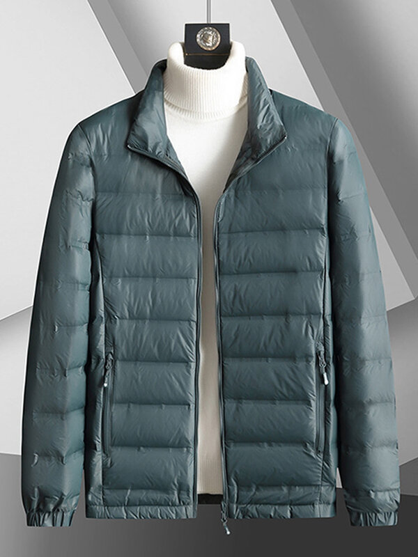 2023 New Men's Winter Down Jackets 80% White Duck Down Padded Coat Stand Collar Casual Windbeaker Warm Jacket Plus Size 8XL