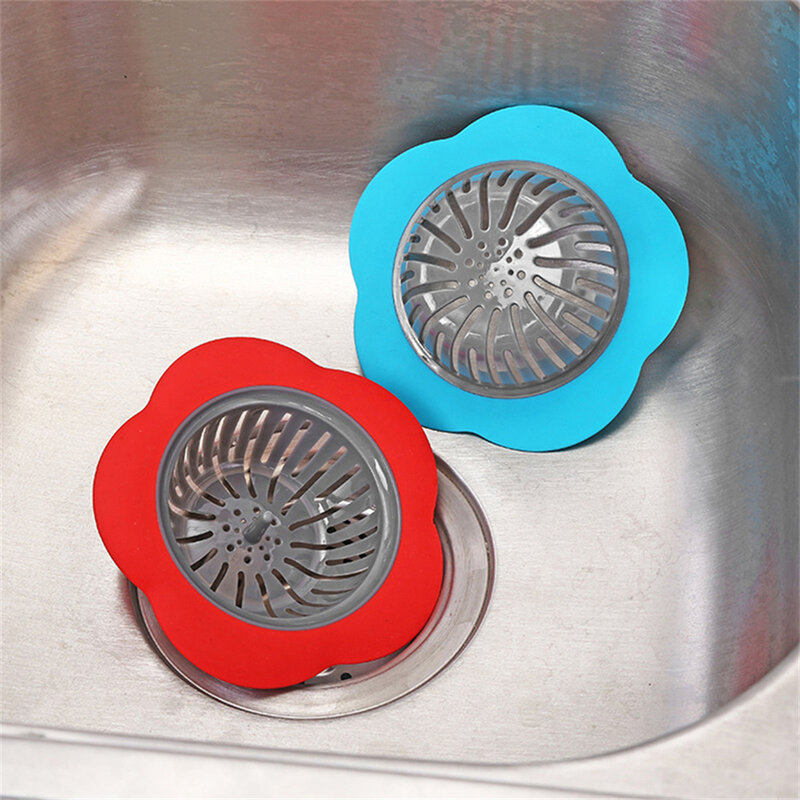Lavello filtro cucina scarico lavello filtro fognario bagno drenaggio vasca da bagno trappola per capelli filtro da cucina a forma di fiore