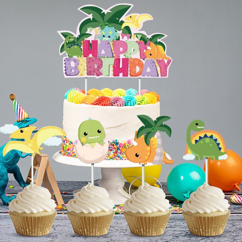 恐竜のケーキトッパー,ジャングルの安全,誕生日のサラウンドケーキケーキ,恐竜の絵,誕生日パーティーの装飾
