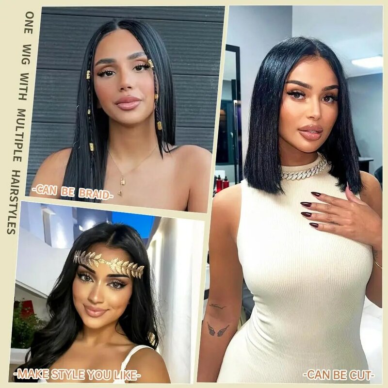 Wigs Human Hair Pre Plucked Straight Lace Front Wigs Human Hair Wig for Women No Glue Hd Lace Front Closure Ready To Wear Wig