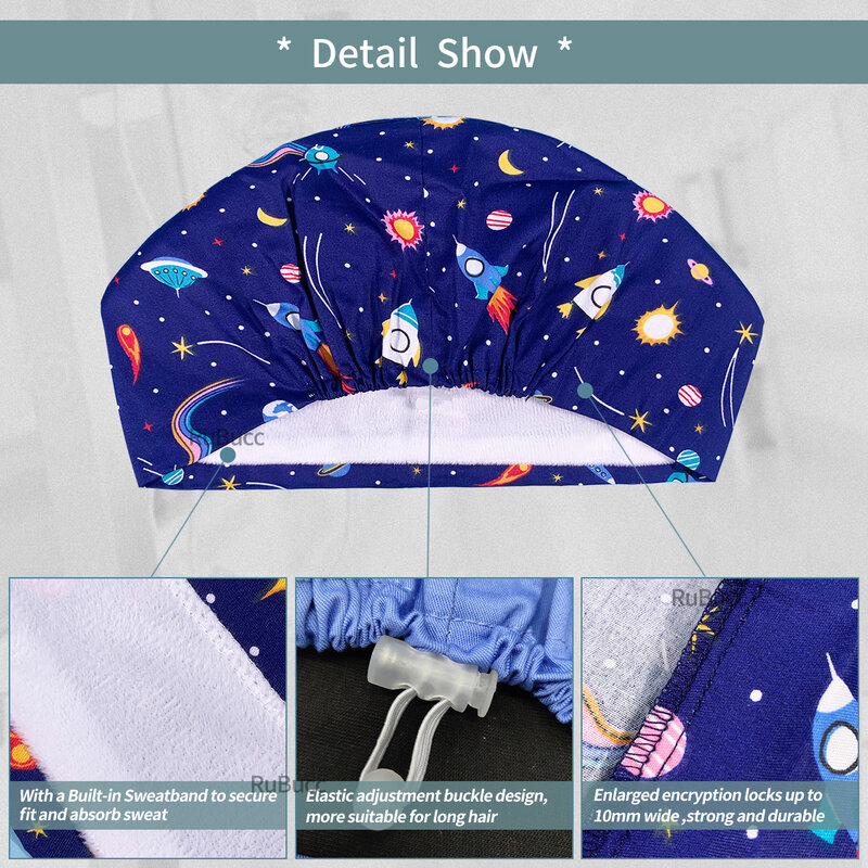 Tooth Dentist Scrub Cap Dental Printing Scrubs Hat for Women Surgical Hat Women's and Men Operating Room Hat Medical Accessories