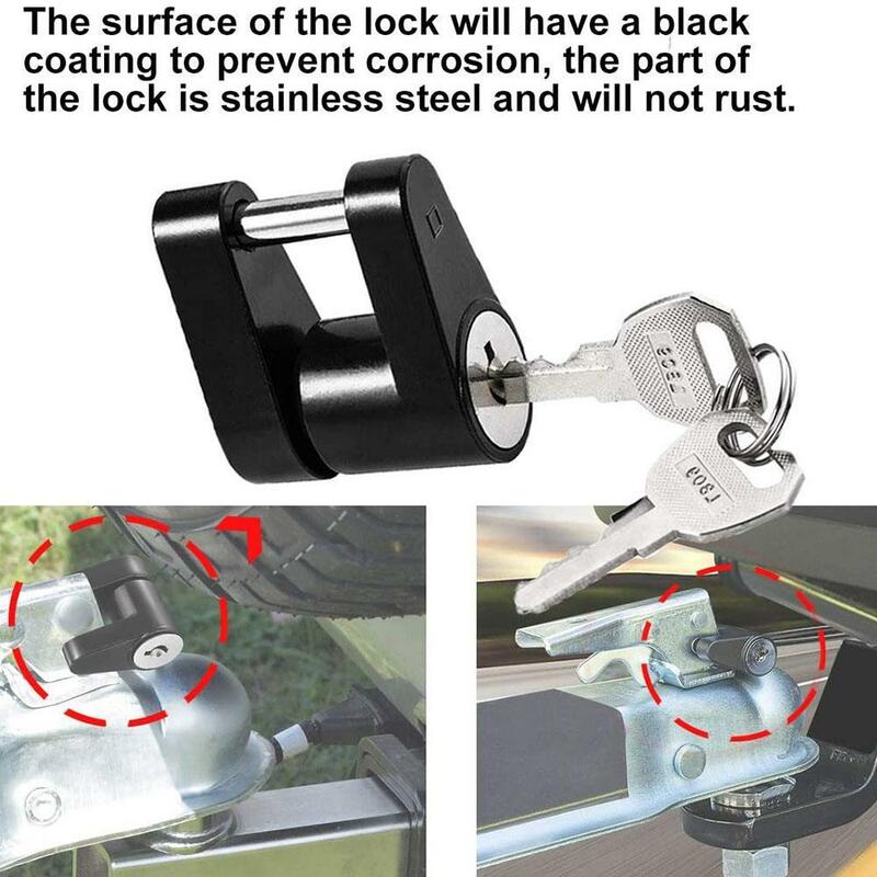 Ust-resistance Anti-theft Trailer Hitch Lock Trailer Padlock Lock Hook Coupler Protector Locks Hitch Security Tongue D1Y2