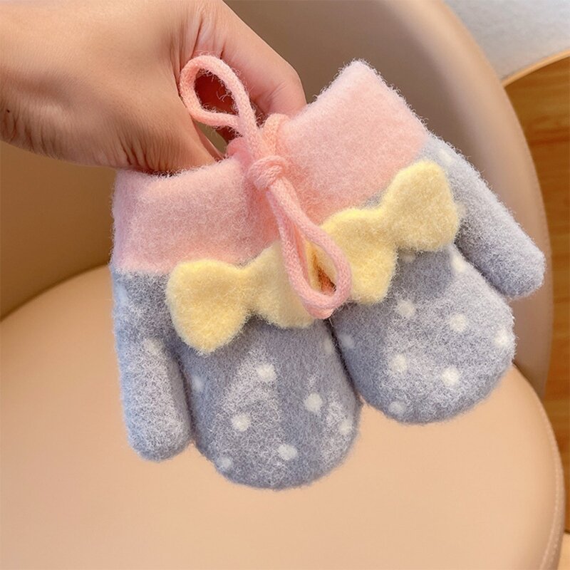 Плюшевые плюшевые утолщенные теплые перчатки милые ветрозащитные теплые детские перчатки плотные дышащие детские мягкие ветрозащитные теплые перчатки