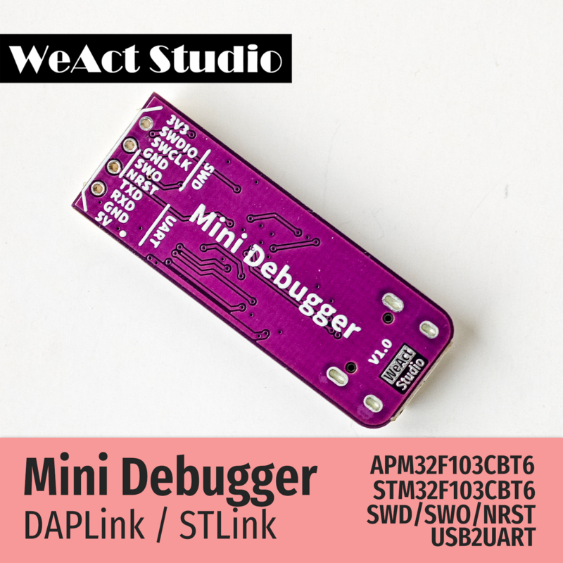 WeAct – Mini débogueur DAPLink STLink V2.1 SWD SWO USB vers Uart Module