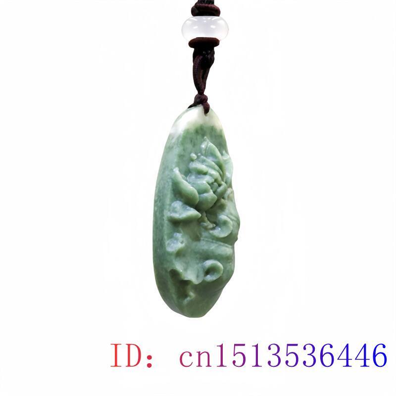 Natural Real Jade Lotus Pendant Necklace Talismans Fashion Carved Jewelry Amulet Chinese Luxury Vintage Gemstones Charm